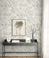 Luneth Winter Gray by Neutral Elements Metallic Abstract Wallpaper- Seabrook Designs EL20908