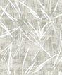 Luneth wallpaper in Winter Gray with abstract white brushstroke pattern and subtle metallic accents
