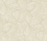 Stellara geometric wallpaper in champagne with metallic accents