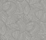 Stellara geometric wallpaper in silver with metallic accents and glass beads