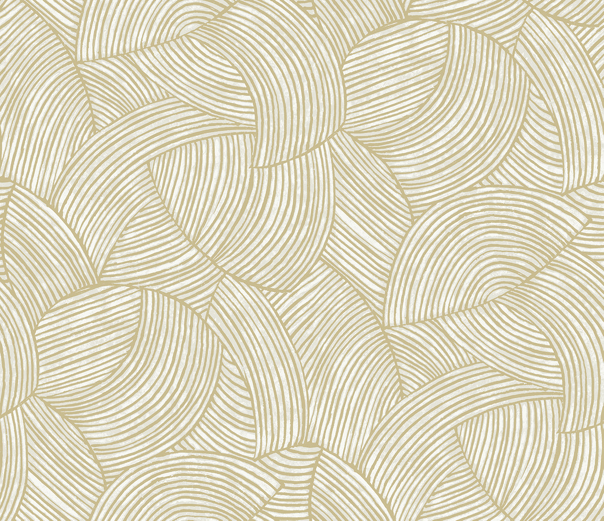 Stellara Honeycomb geometric wallpaper in warm beige tones with metallic accents
