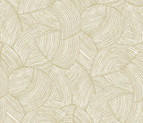Stellara Honeycomb geometric wallpaper in warm beige tones with metallic accents