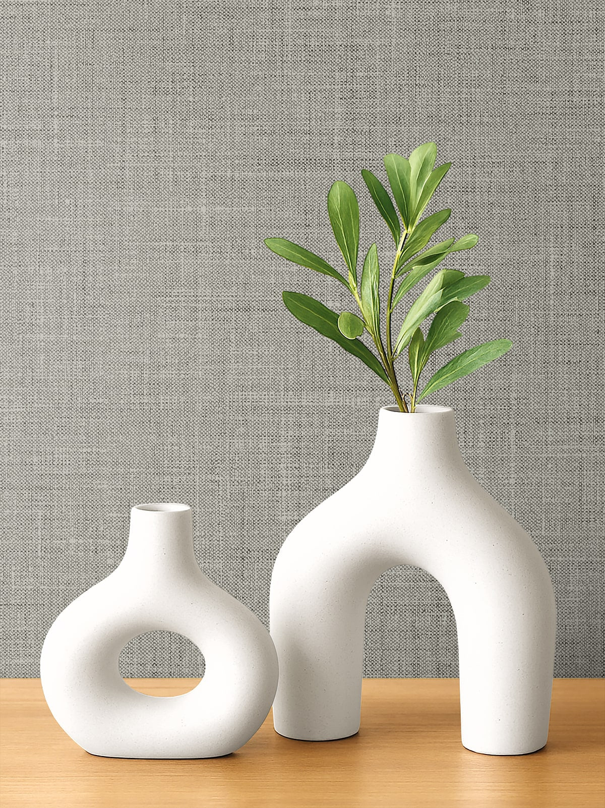 Vespia Pavestone by Neutral Elements Matte Screen-Printed Faux Linen Wallpaper- Seabrook Designs EL21106