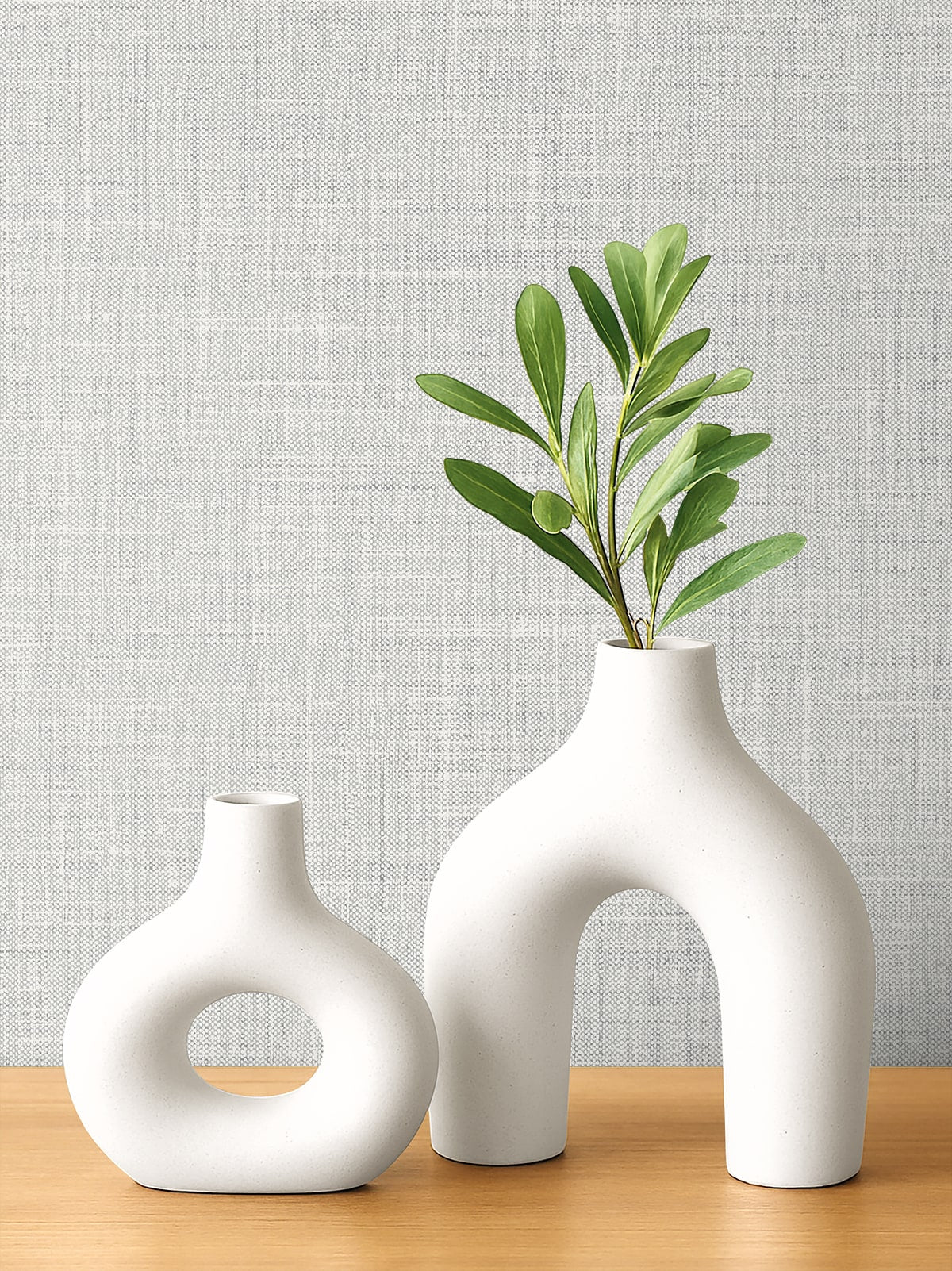 Vespia Fog by Neutral Elements Faux Linen Wallpaper- Seabrook Designs EL21107