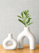 Vespia Fog by Neutral Elements Faux Linen Wallpaper- Seabrook Designs EL21107