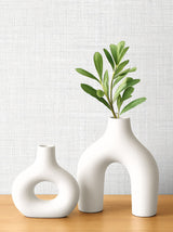 Vespia Ice Grey by Neutral Elements Faux Linen Wallpaper – Seabrook Designs EL21127