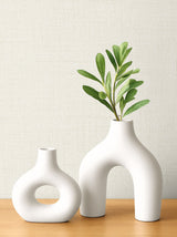 Vespia Foam by Neutral Elements Faux Linen Wallpaper- Seabrook Designs EL21130
