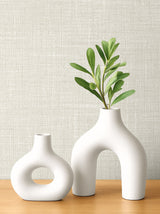 Vespia Natural by Neutral Elements Faux Linen Wallpaper- Seabrook Designs EL21141
