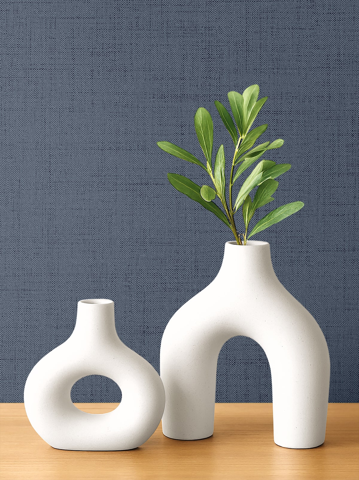 Vespia Stormy Bay by Seabrook Designs Matte Faux Linen Nonwoven Wallpaper- Seabrook Designs EL21144