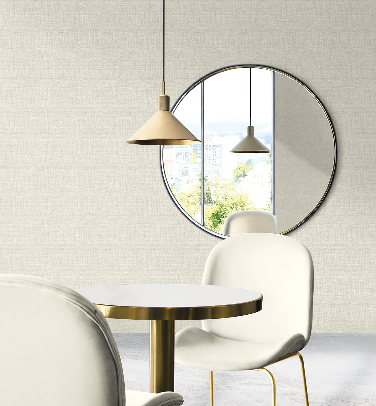 Aureline Natural by Neutral Elements Textured Faux Linen Wallpaper- Seabrook Designs EL21305