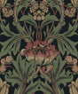 Primrose Garden Floral wallpaper pattern in wrought iron and clay colorway