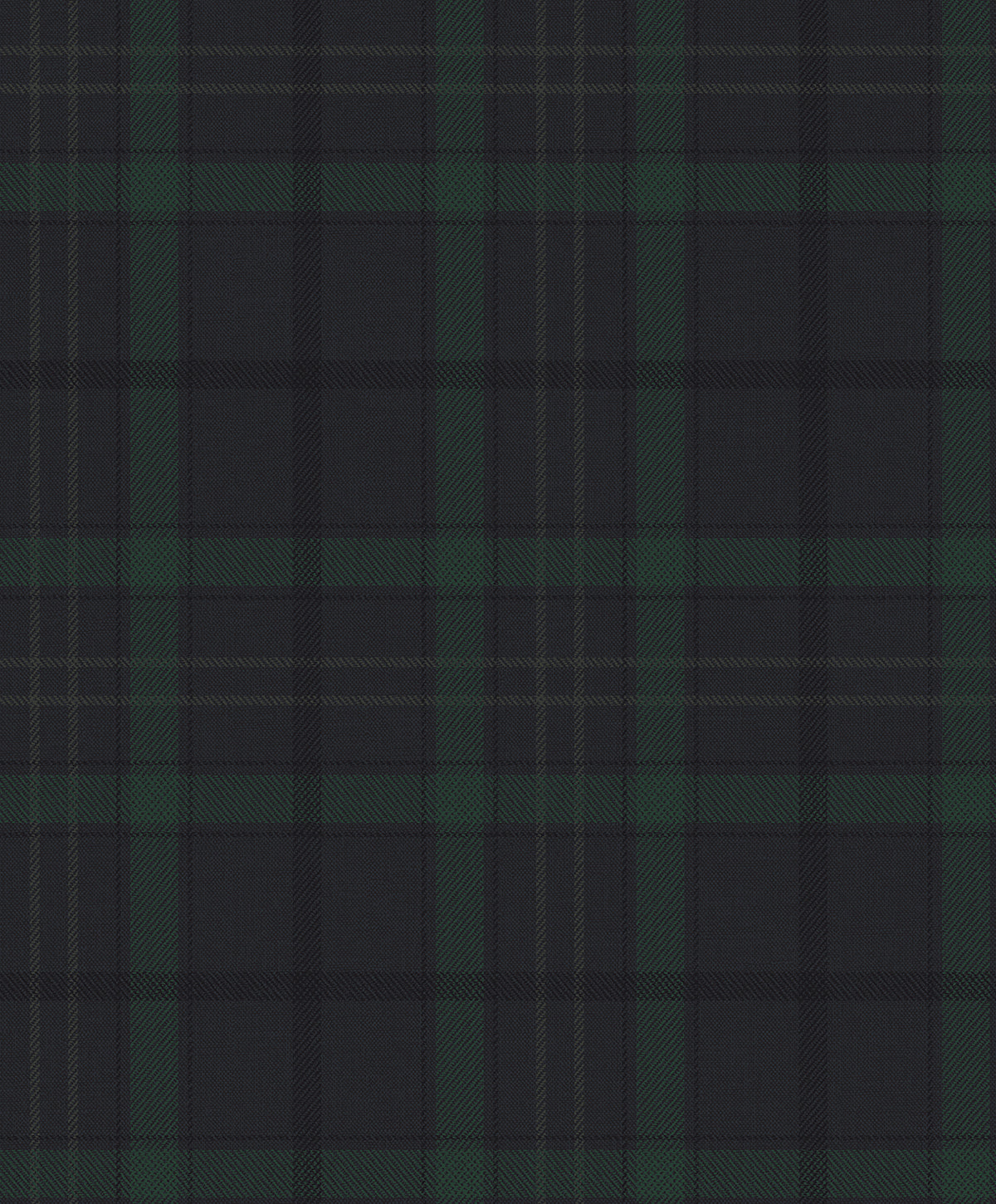 Dark blue and evergreen tartan plaid prepasted wallpaper pattern.