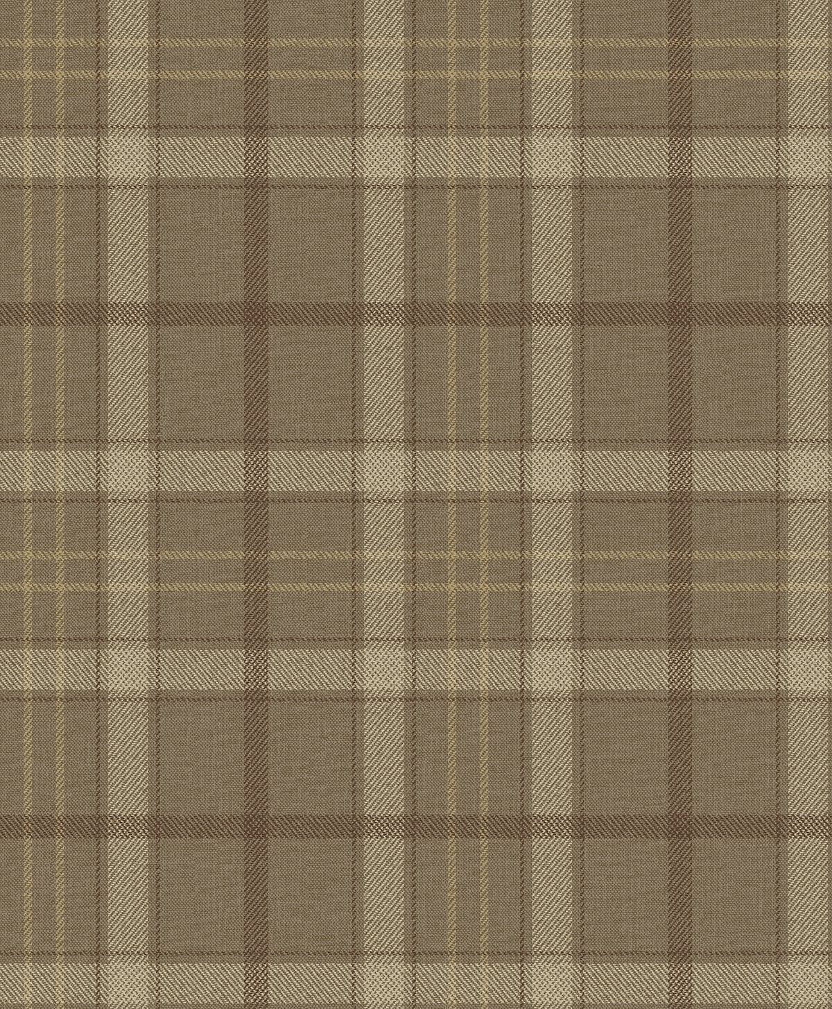 Tailor Plaid wallpaper in Cafe Latte brown tones (swatch)