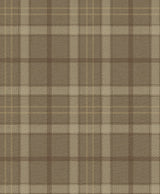 Tailor Plaid wallpaper in Cafe Latte brown tones (swatch)
