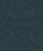 Slate blue tonal bird and botanical garden vintage wallpaper pattern
