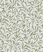 Willow Trail wallpaper in Sprig Green featuring an allover willow leaf trail on a light ground.