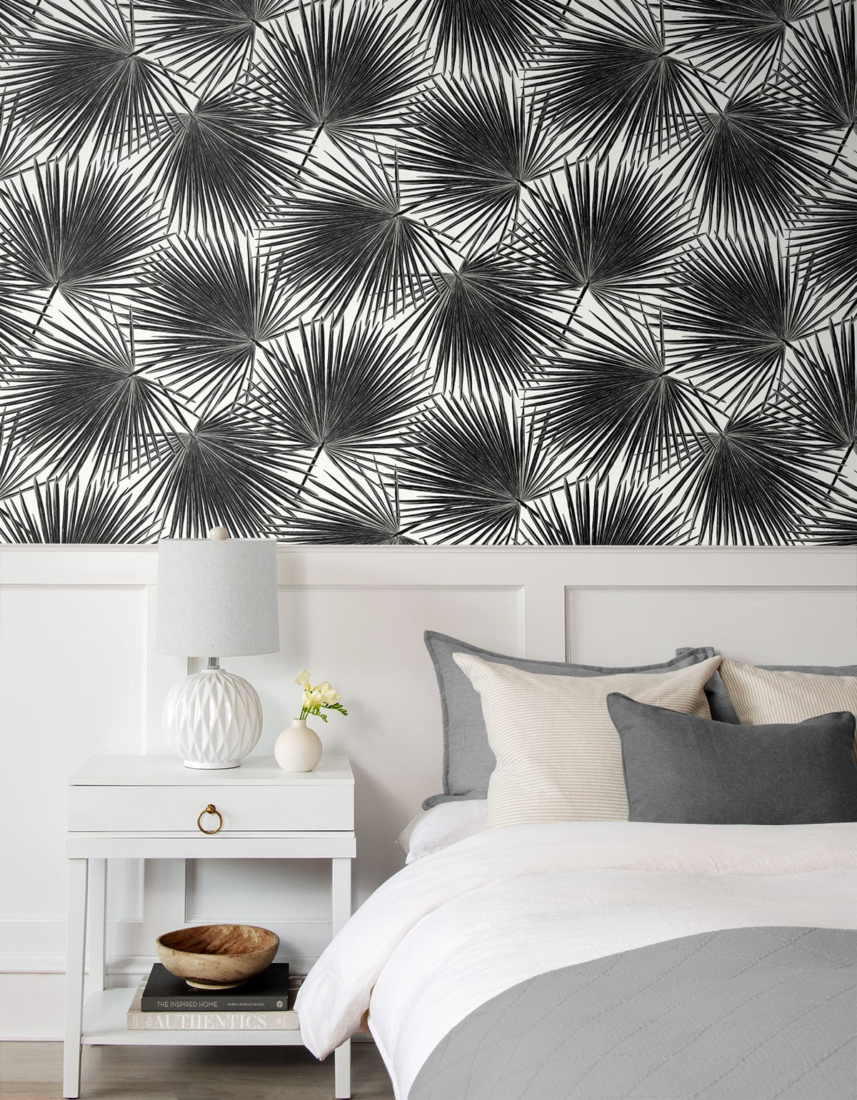 Haven Palm Inkwell by Etten Prepasted Wallcoverings Botanical Palm Wallpaper – Etten Studios EP11000