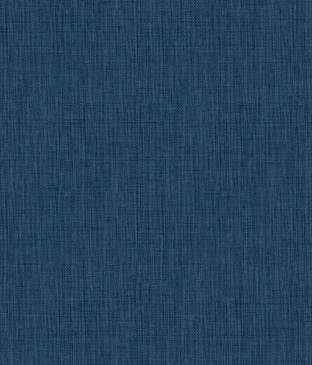 Sweet Grass Blue Textured Faux Grasscloth Prepasted Wallpaper - York ER8243