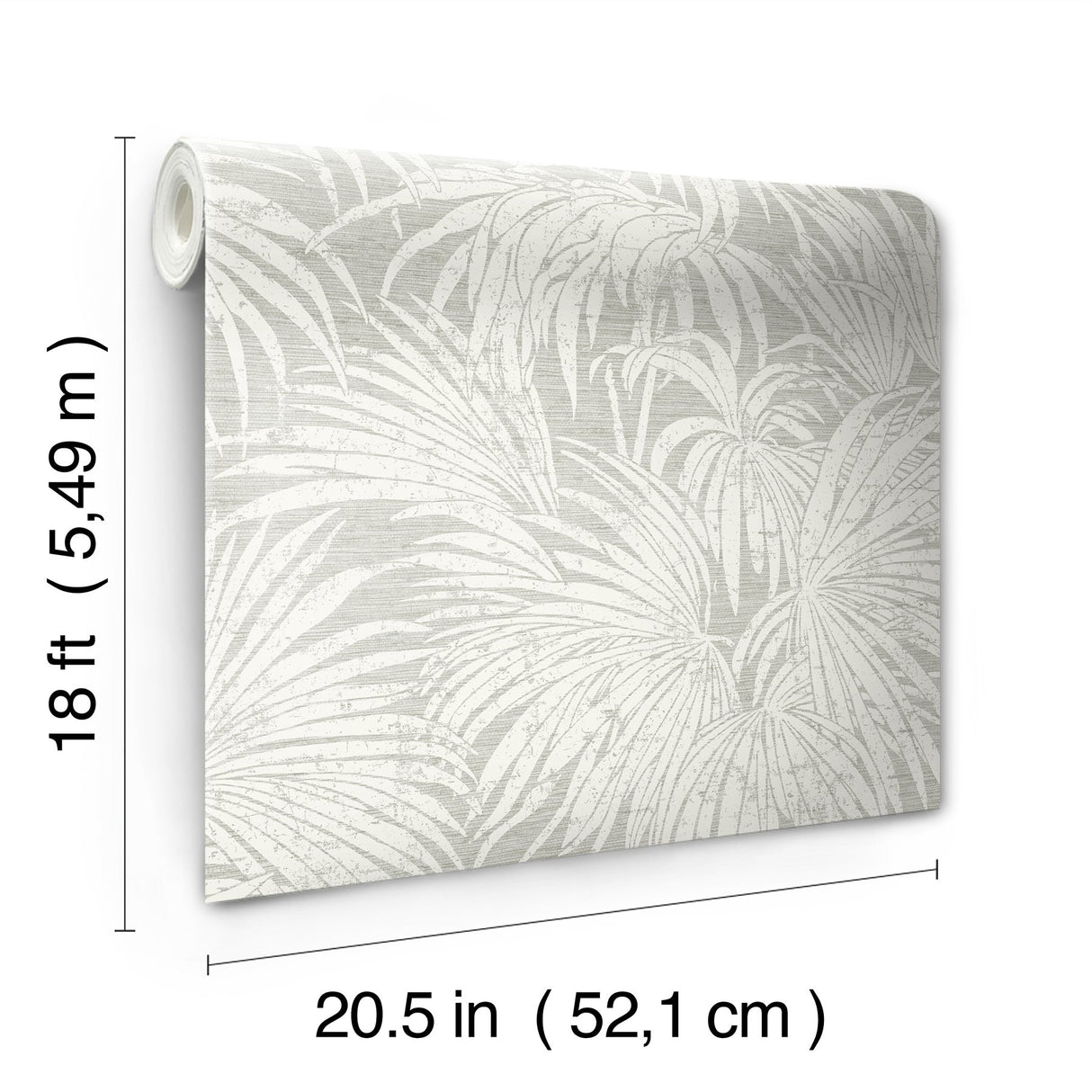 Cassava Palm Neutral Peel & Stick Wallpaper with Modern Botanical Leaf Pattern - NuWallpaper ESS6015
