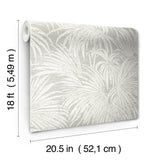 Cassava Palm Neutral Peel & Stick Wallpaper with Modern Botanical Leaf Pattern - NuWallpaper ESS6015