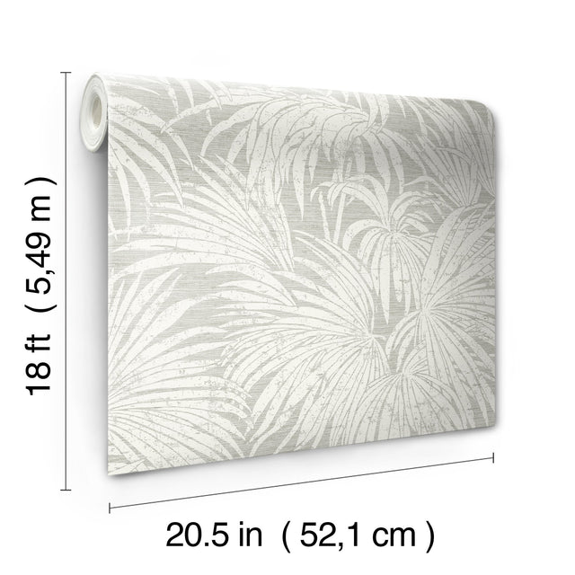 Cassava Palm Neutral Peel & Stick Wallpaper with Modern Botanical Leaf Pattern - NuWallpaper ESS6015