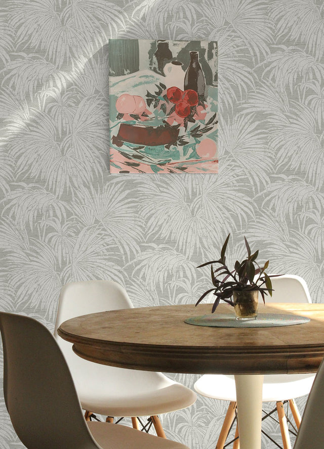 Cassava Palm Neutral Peel & Stick Wallpaper with Modern Botanical Leaf Pattern - NuWallpaper ESS6015