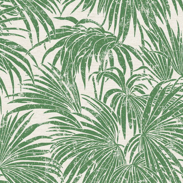 Cassava Palm Green Peel & Stick Wallpaper with Botanical Leaf Motif - NuWallpaper ESS6017