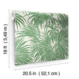 Cassava Palm Green Peel & Stick Wallpaper with Botanical Leaf Motif - NuWallpaper ESS6017