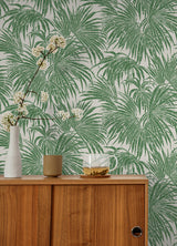 Cassava Palm Green Peel & Stick Wallpaper with Botanical Leaf Motif - NuWallpaper ESS6017