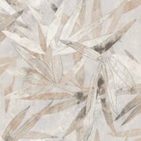 Bali Bamboo Neutral Peel & Stick Wallpaper with Modern Botanical Leaf Motif - Brewster ESS6019