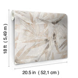 Bali Bamboo Neutral Peel & Stick Wallpaper with Modern Botanical Leaf Motif - Brewster ESS6019