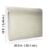 Batik Blok Taupe Peel & Stick Wallpaper with Metallic Geometric Abstract Motif - ESS6021