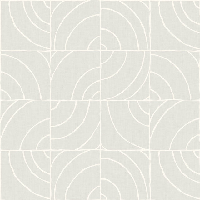 Batik Blok Grey Peel & Stick Wallpaper with Modern Geometric Abstract Pattern - NuWallpaper ESS6022