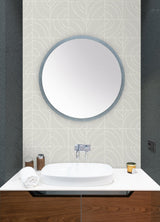 Batik Blok Grey Peel & Stick Wallpaper with Modern Geometric Abstract Pattern - NuWallpaper ESS6022