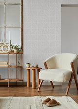 Batik Blok Grey Peel & Stick Wallpaper with Modern Geometric Abstract Pattern - NuWallpaper ESS6022