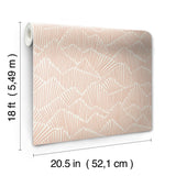 Ridge & Valley Clay Peel & Stick Wallpaper with Modern Geometric Pattern - NuWallpaper ESS6025