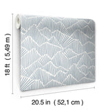 Ridge & Valley Periwinkle Peel & Stick Wallpaper with Modern Geometric Pattern - Brewster ESS6026