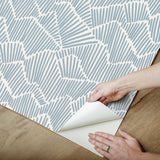 Ridge & Valley Periwinkle Peel & Stick Wallpaper with Modern Geometric Pattern - Brewster ESS6026