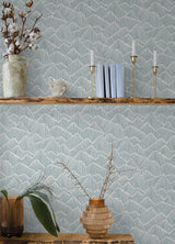 Ridge & Valley Periwinkle Peel & Stick Wallpaper with Modern Geometric Pattern - Brewster ESS6026