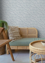 Ridge & Valley Periwinkle Peel & Stick Wallpaper with Modern Geometric Pattern - Brewster ESS6026