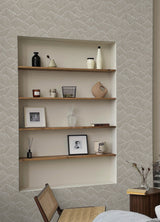 Ridge & Valley Beige Peel & Stick Wallpaper with Geometric Abstract Pattern - NuWallpaper ESS6027
