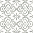 Grey and white encaustic-style faux tile pattern wallpaper in Harbor Mist