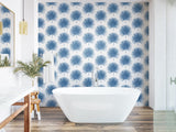 Palm Fronds Coastal Blue by Etten Studios Online Tropical Botanical Wallpaper – Etten Studios ET10602