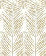 Marina Palm wallpaper in silver and gold metallic palm frond pattern by Etten Studios (ET10710).