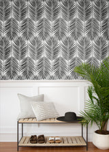 Marina Palm Ebony by Etten Studios Online Palm Frond Wallpaper – Etten Studios ET10735