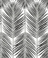 Marina Palm wallpaper in ebony with palm frond botanical pattern