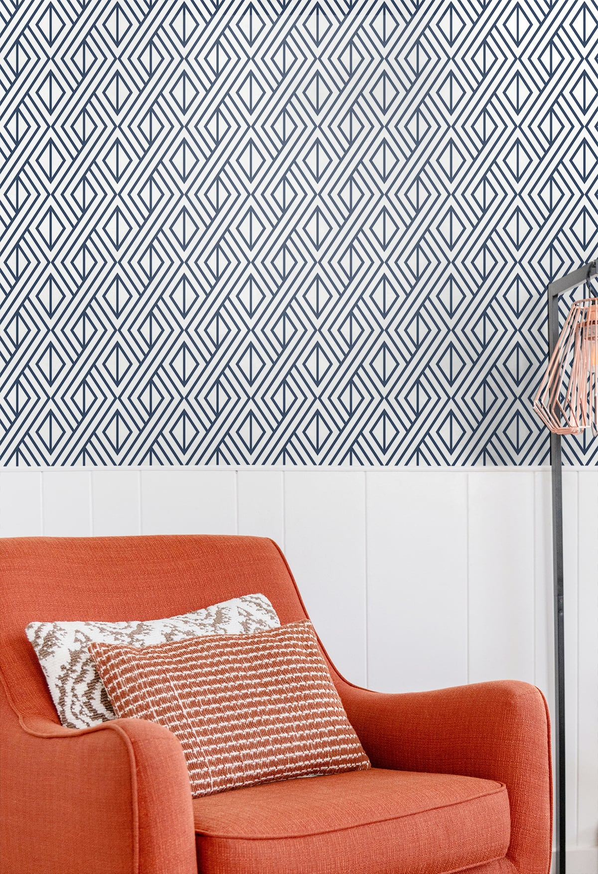 Diamond Weave Navy Blue by Etten Studios Online Geometric Wallpaper – Etten Studios ET11002 -Sample