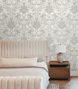 Fragaria Garden Light Grey & Rose Petal by Legacy Prints Vintage Bird & Strawberry Wallpaper – Etten Studios ET11208