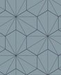 Hedron Geometric wallpaper in Pastel Blue & Midnight (matte finish) by Etten Studios.