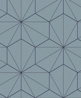 Hedron Geometric Pastel Blue & Midnight by Etten Studios Online Matte Geometric Wallpaper – Etten Studios ET11302-Sample